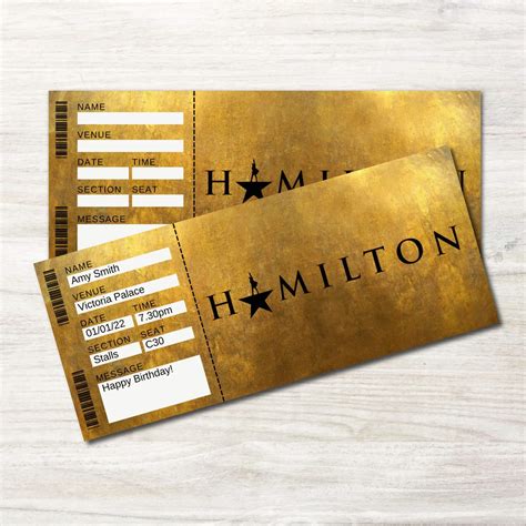 Printable Downloadable Hamilton Tickets